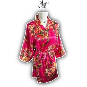 Pink floral kimono rope